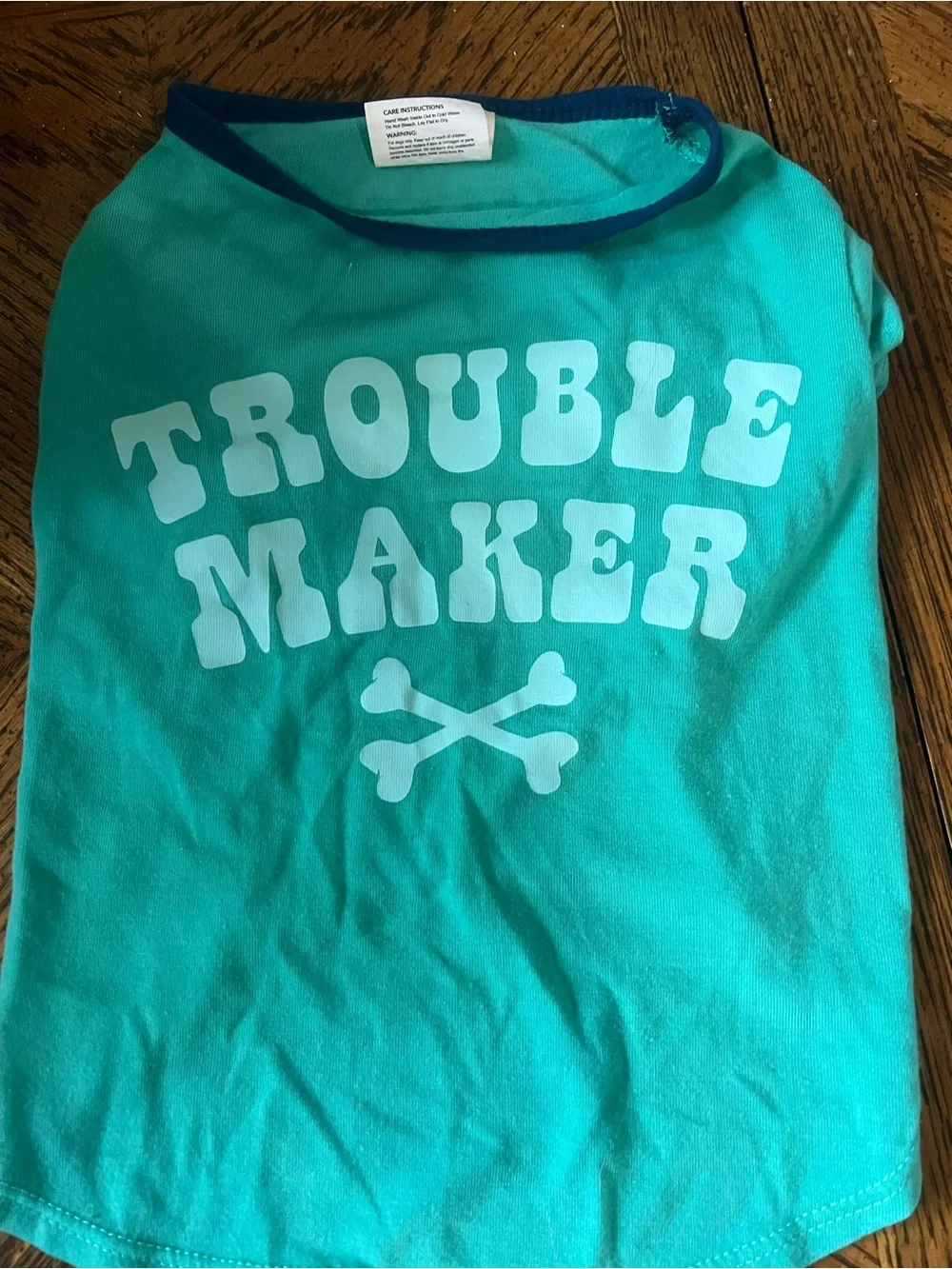 Teal 'Trouble Maker' Dog Tee